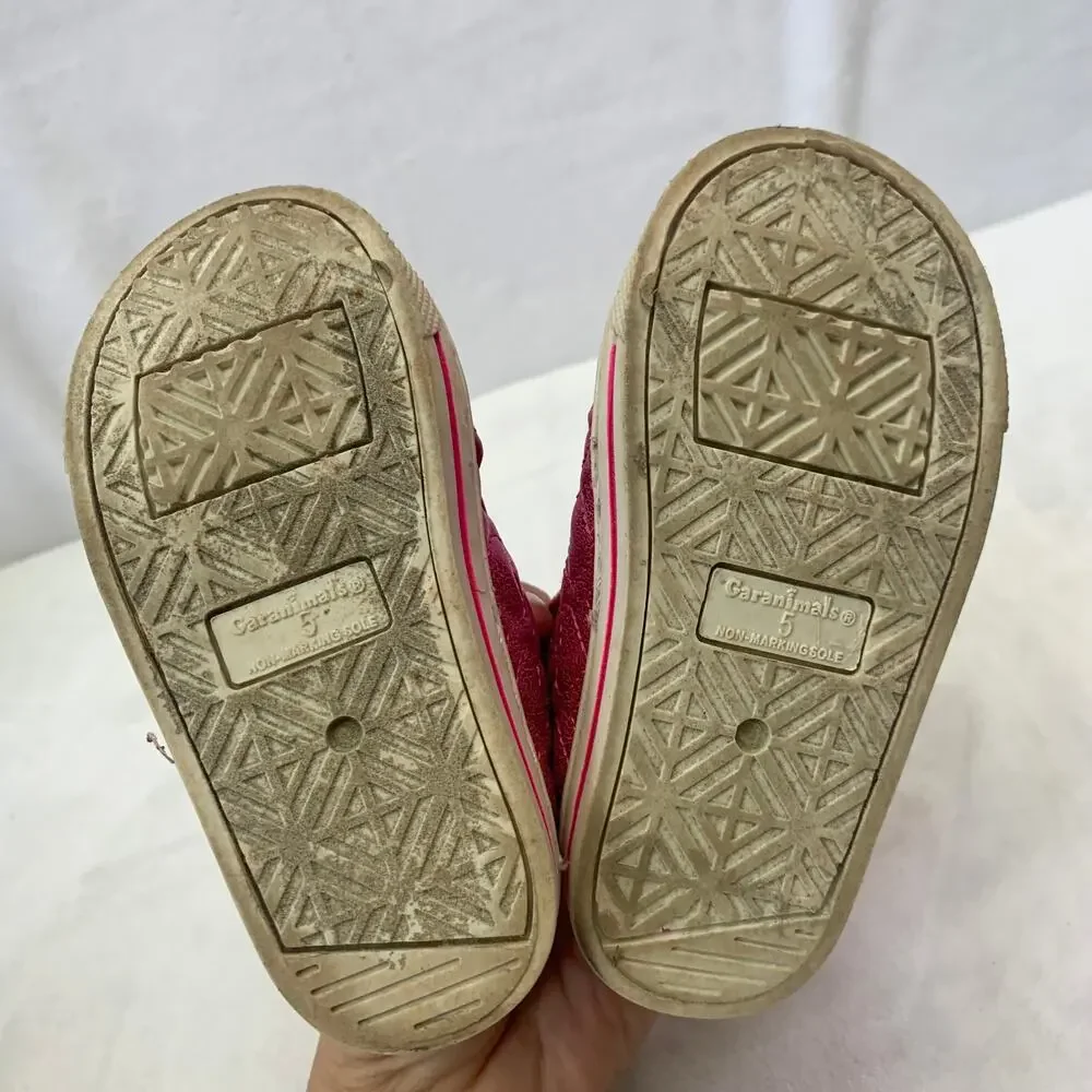 Garanimals Toddler Girls Sz 5 Metallic Hot Pink Quilted Hearts High Top Sneakers